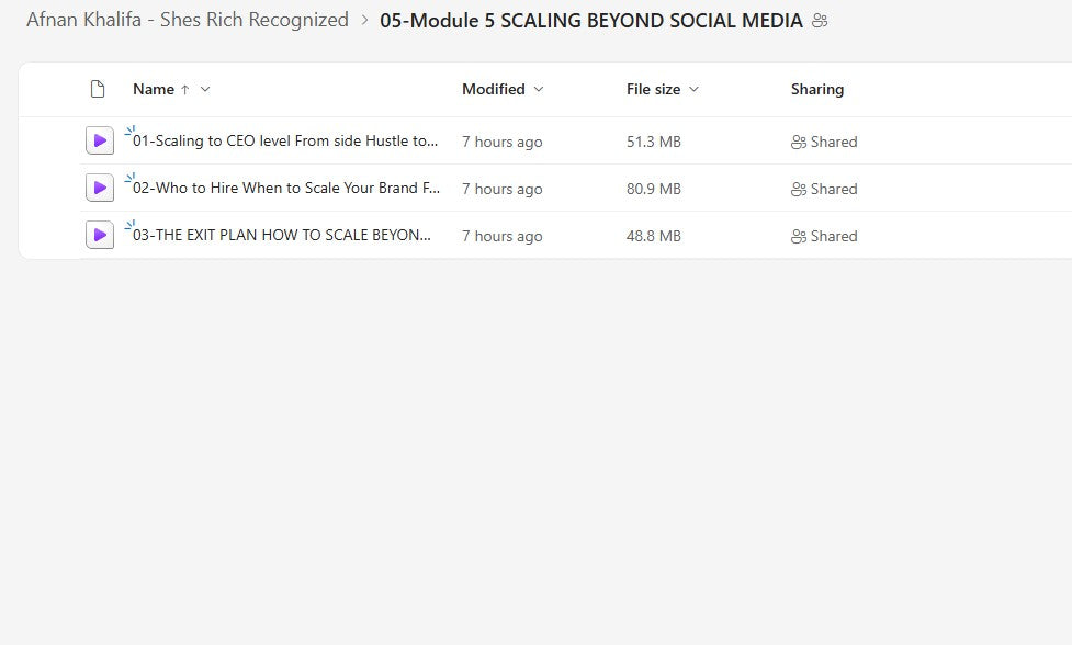 Afnan Khalifa - She's Rich & Recognized Module 5 on mypremiumcourses.com