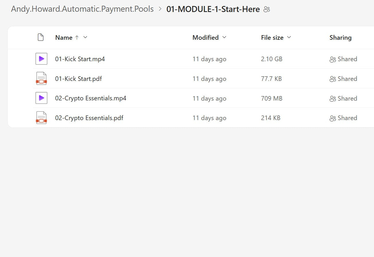 Andy Howard - Automatic Payment Pools Course Module 01 on My Premium Courses