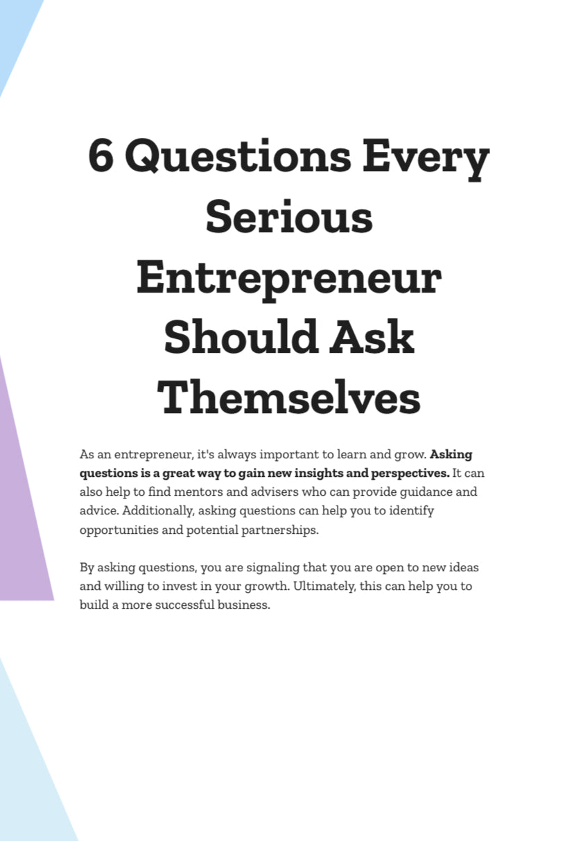 6 Questions Every Entrepreneur Should Ask Themselves