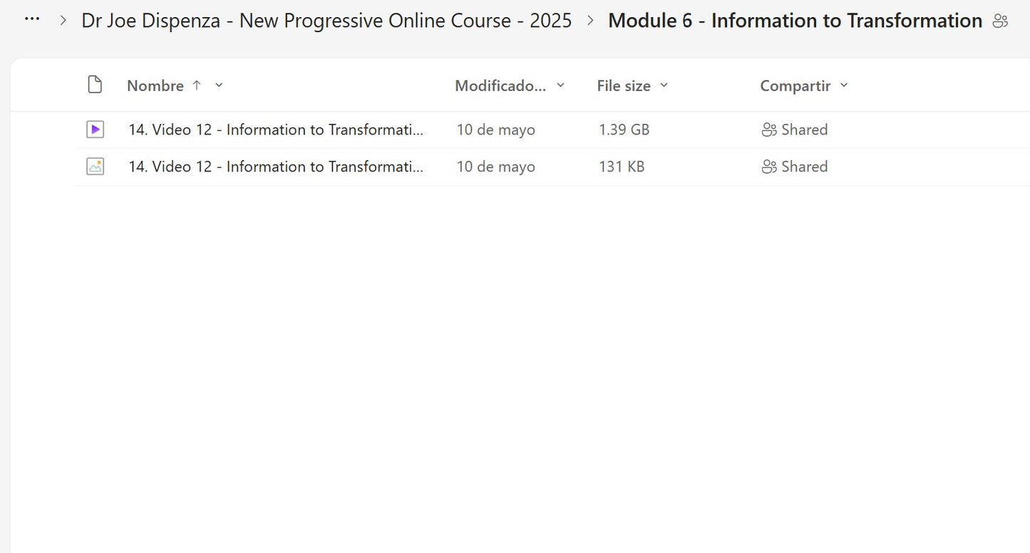 Joe Dispenza Progressive Online Course Module 6