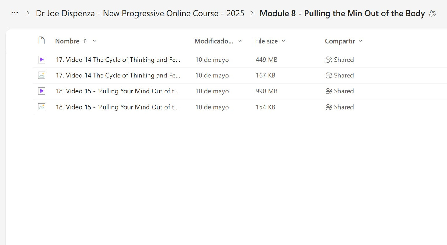 Joe Dispenza Progressive Online Course Module 8