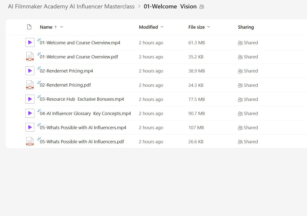 AI Influencer Masterclass – AI Filmmaker Academy Module 1 on My Premium Courses