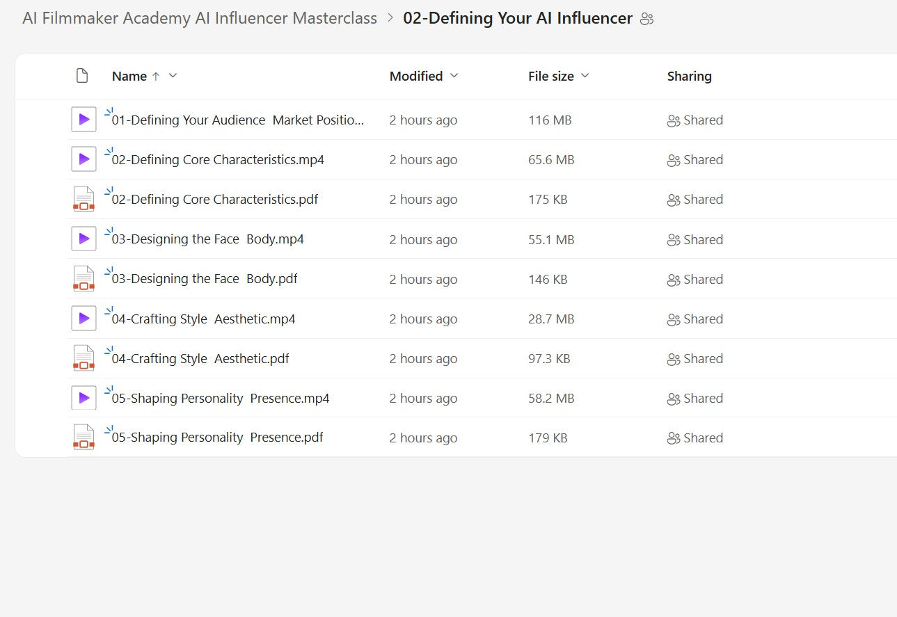 AI Influencer Masterclass – AI Filmmaker Academy Module 2 on My Premium Courses