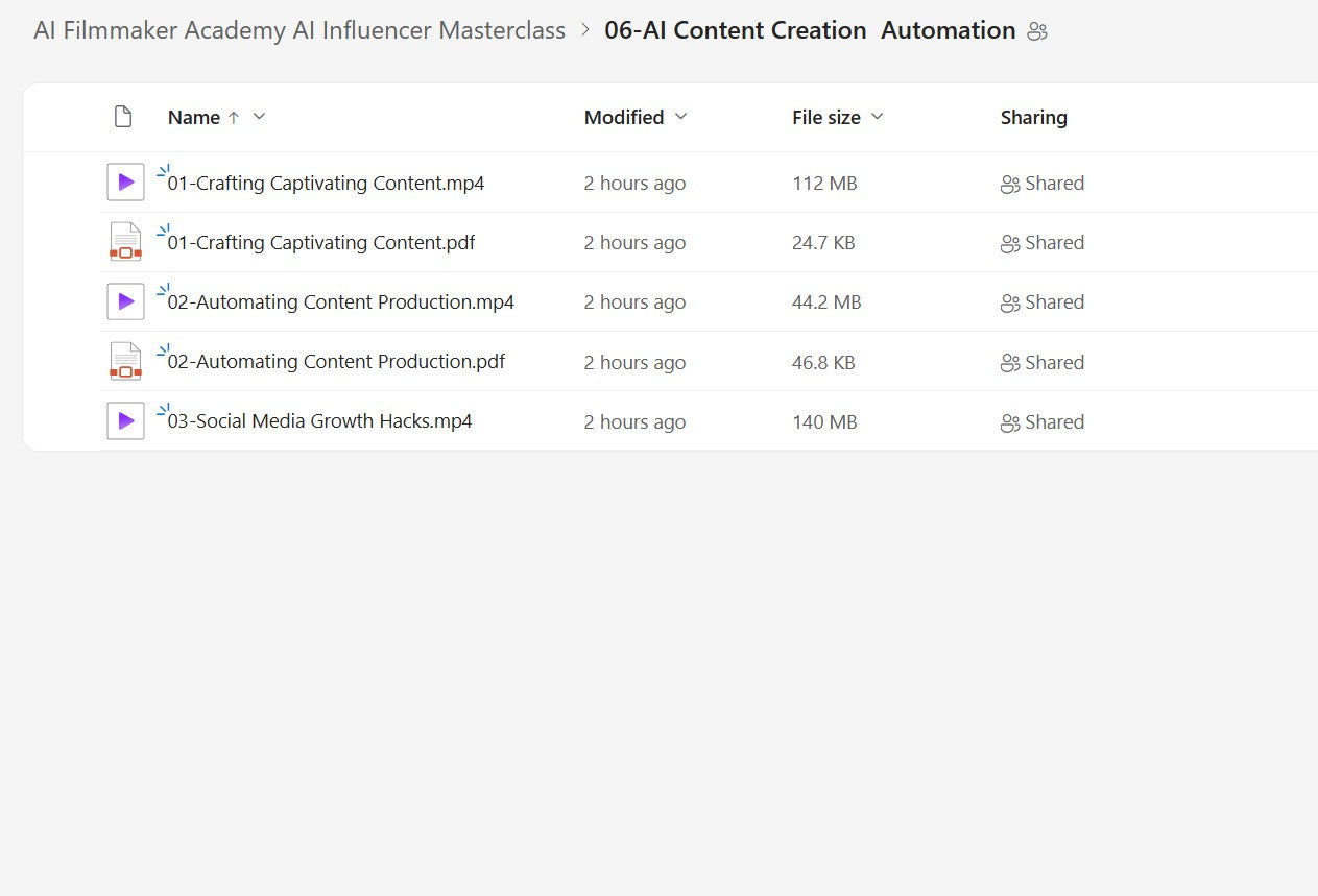 AI Influencer Masterclass – AI Filmmaker Academy Module 6 on My Premium Courses