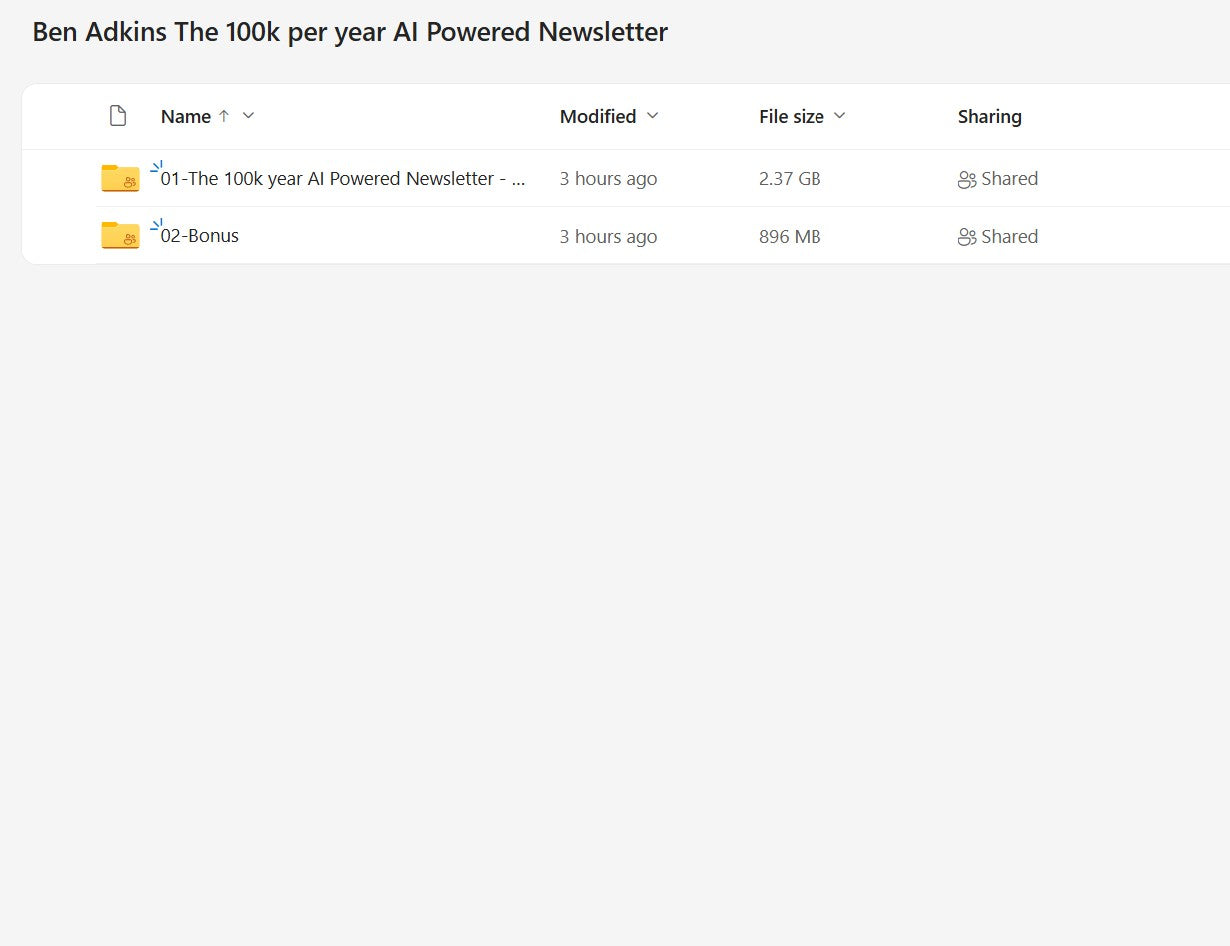 Ben Adkins – The 100k-Year AI Powered Newsletter Modules on My Premium Courses