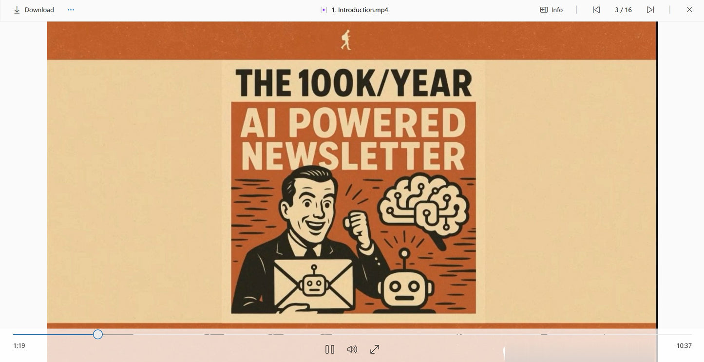 Ben Adkins – The 100k-Year AI Powered Newsletter Video File on My Premium Courses