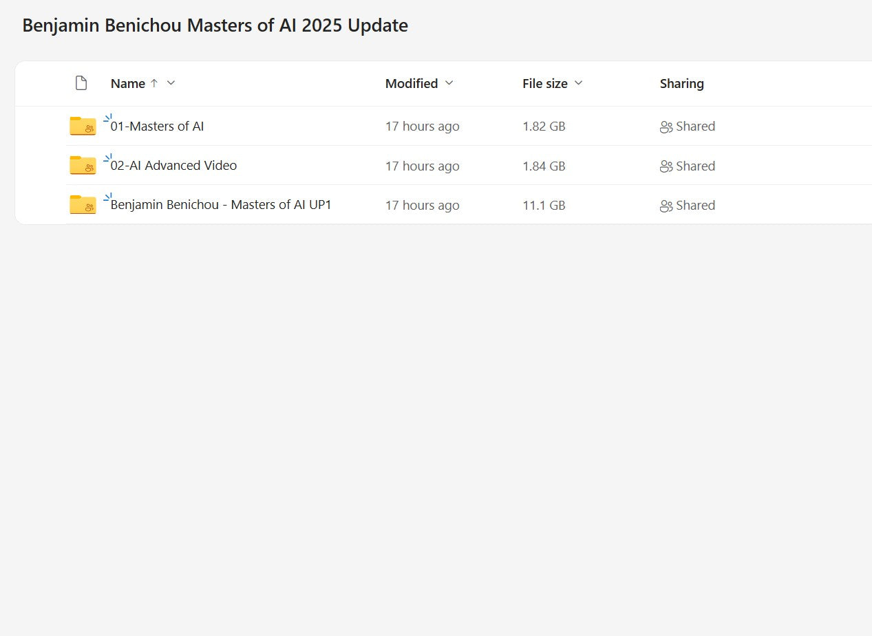 Benjamin Benichou – Masters of AI 2025 Modules on My Premium Courses