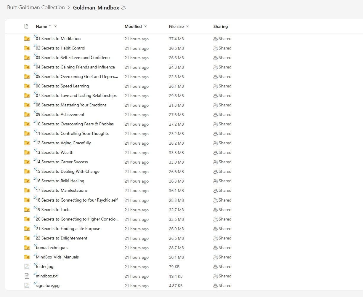 Burt Goldman Goldman Mindbox Modules on My Premium Courses