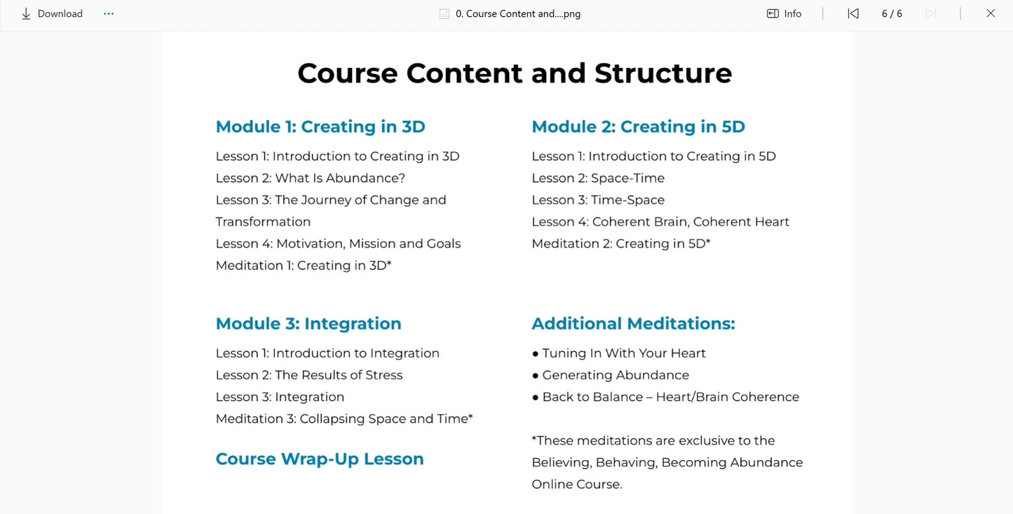 Dr Joe Dispenza - Unlimited Abundance Bundle Course Content and Structure on My Premium Courses