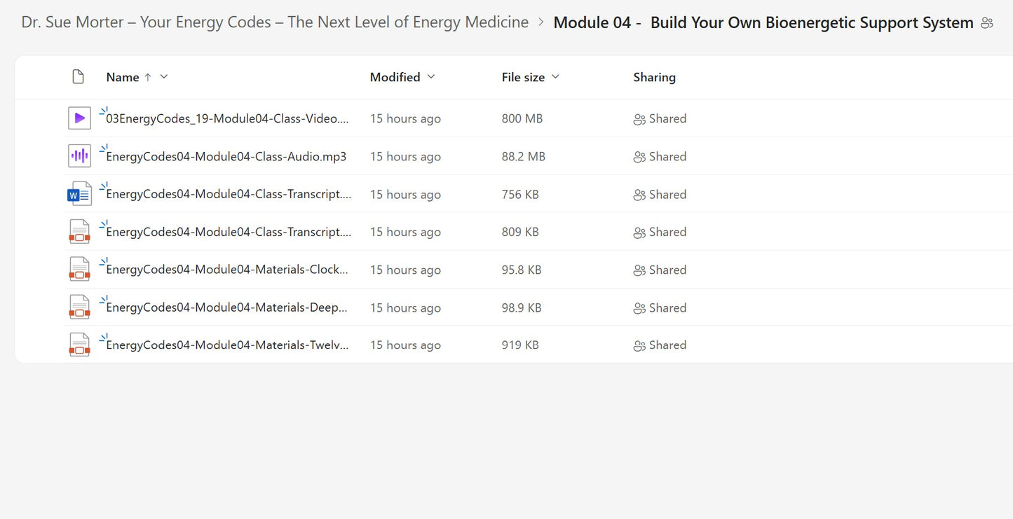 Dr. Sue Morter - Your Energy Codes -The Next Level of Energy Medicine Module 4 on My Premium Courses