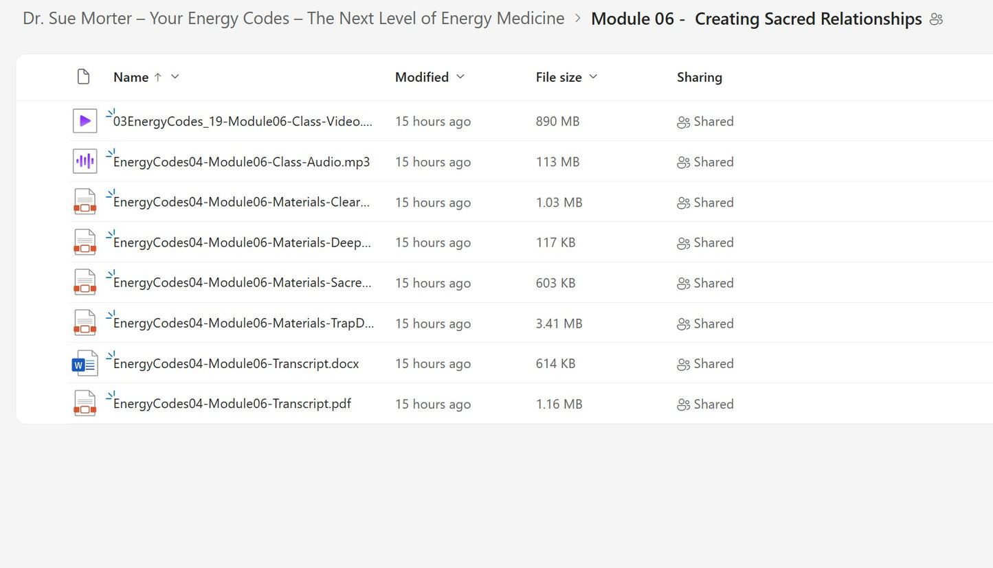 Dr. Sue Morter - Your Energy Codes -The Next Level of Energy Medicine Module 6 on My Premium Courses