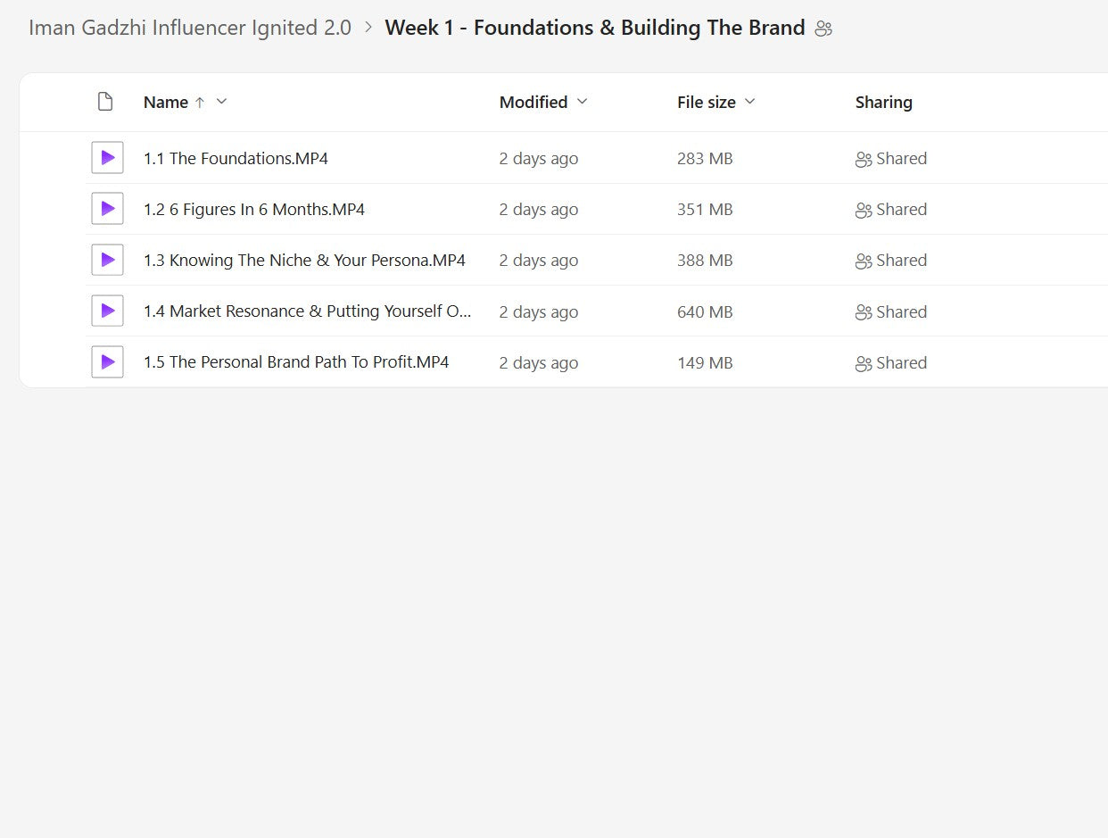 Iman Gadzhi - Influencer Ignited 2.0 Module 1 on My Premium Courses