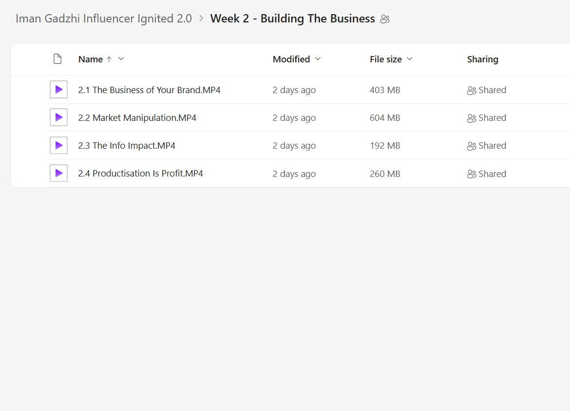 Iman Gadzhi - Influencer Ignited 2.0 Module 2 on My Premium Courses