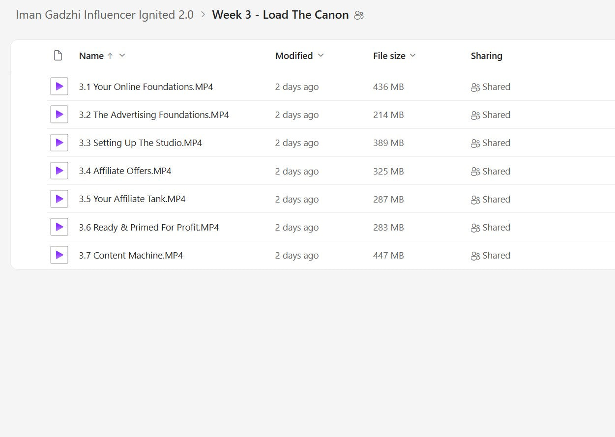 Iman Gadzhi - Influencer Ignited 2.0 Module 3 on My Premium Courses