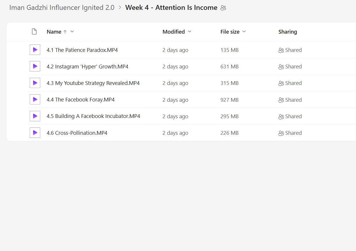 Iman Gadzhi - Influencer Ignited 2.0 Module 4 on My Premium Courses