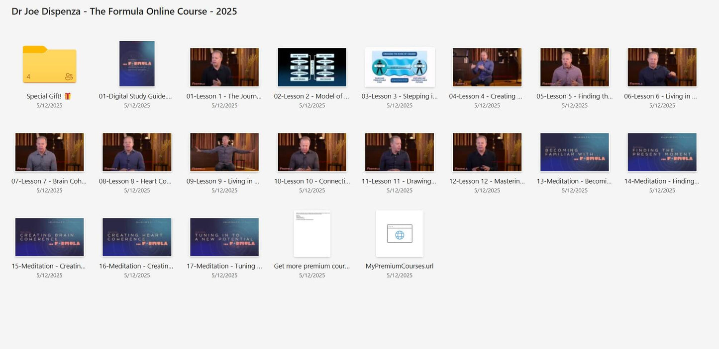 Joe Dispenza - The Formula Online Course Files on My Premium Courses