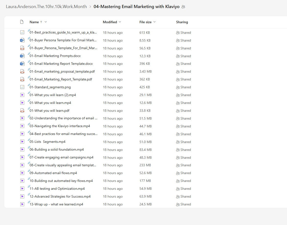 Laura Anderson – The 10hr 10k Work Month Course Module 4 on My Premium Courses
