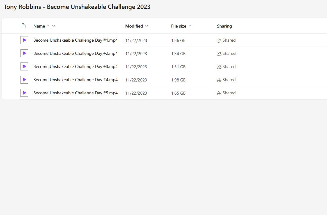 Tony Robbins - Become Unshakeable Challenge 2023 Modules on My Premium Courses