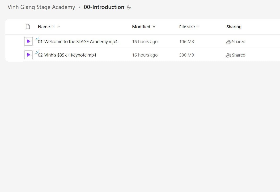Vinh Giang - Stage Academy Module 0 on My Premium Courses
