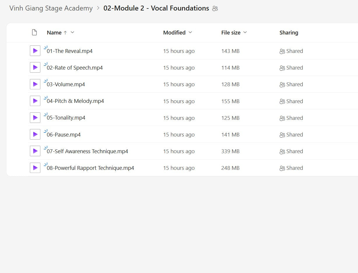 Vinh Giang - Stage Academy Module 2 on My Premium Courses