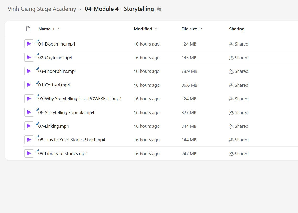 Vinh Giang - Stage Academy Module 4 on My Premium Courses