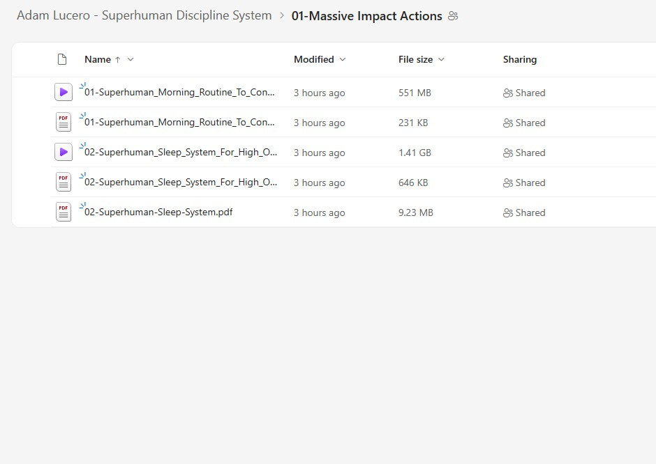 Adam Lucero - Superhuman Discipline System Module 1 on mypremiumcourses.com