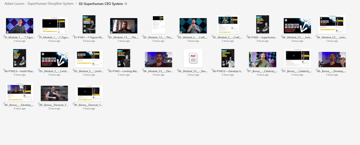 Adam Lucero - Superhuman Discipline System Module 2 on mypremiumcourses.com