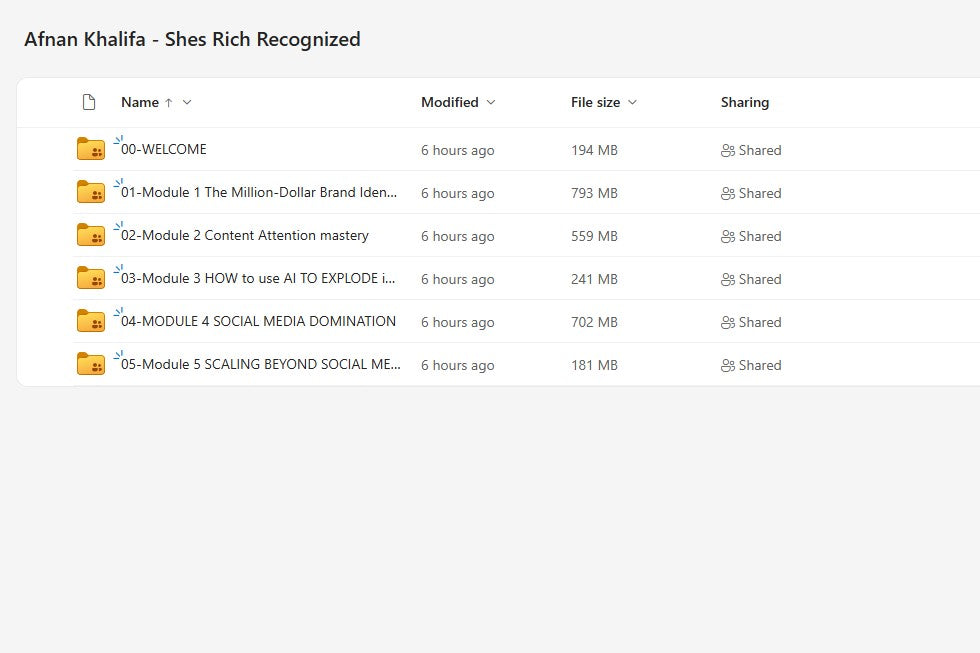 Afnan Khalifa - She's Rich & Recognized Modules on mypremiumcourses.com