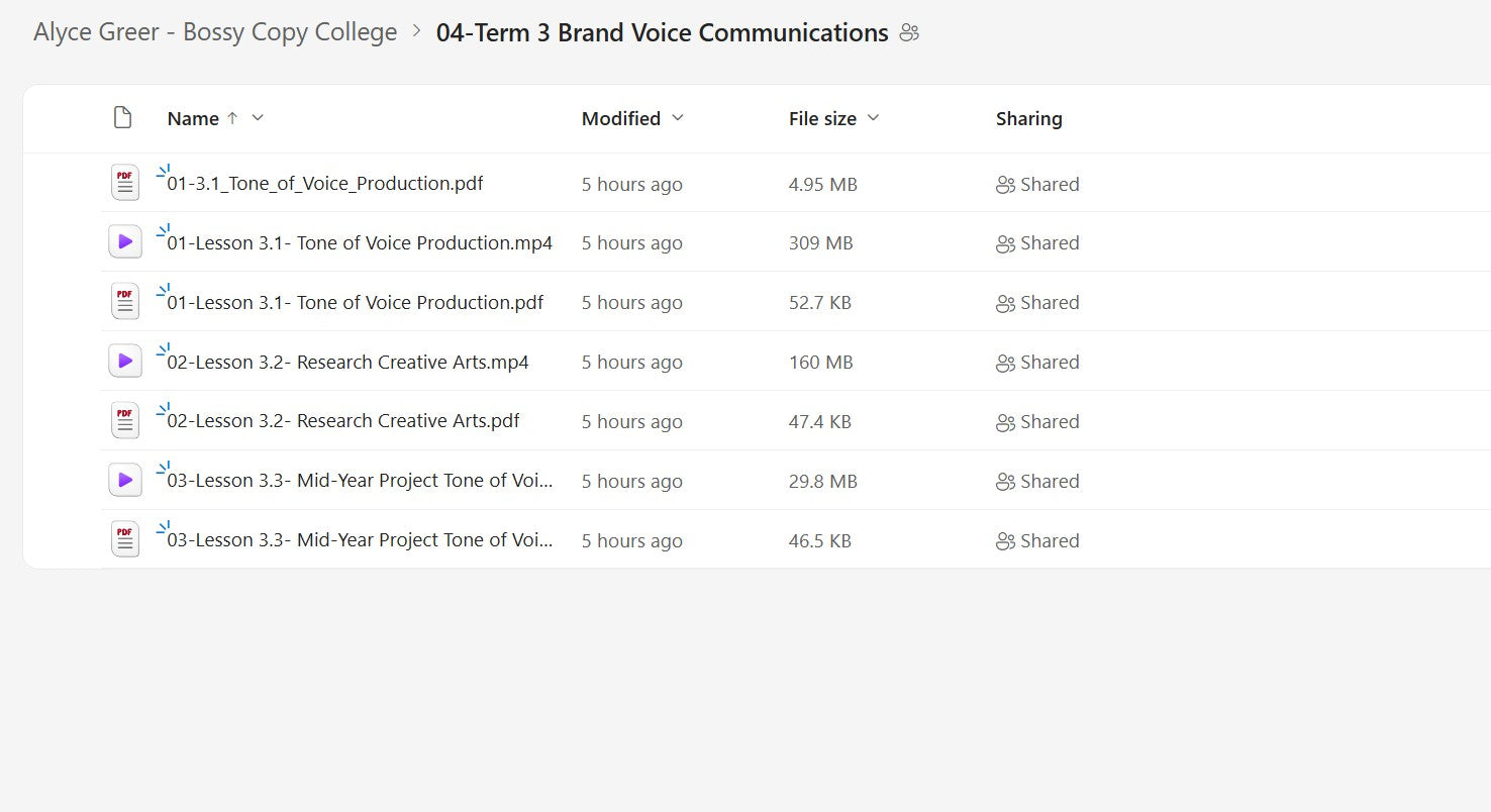 Alyce Greer – Bossy Copy College Module 4 on mypremiumcourses.com