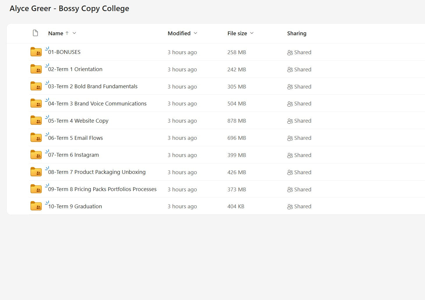 Alyce Greer – Bossy Copy College Modules on mypremiumcourses.com