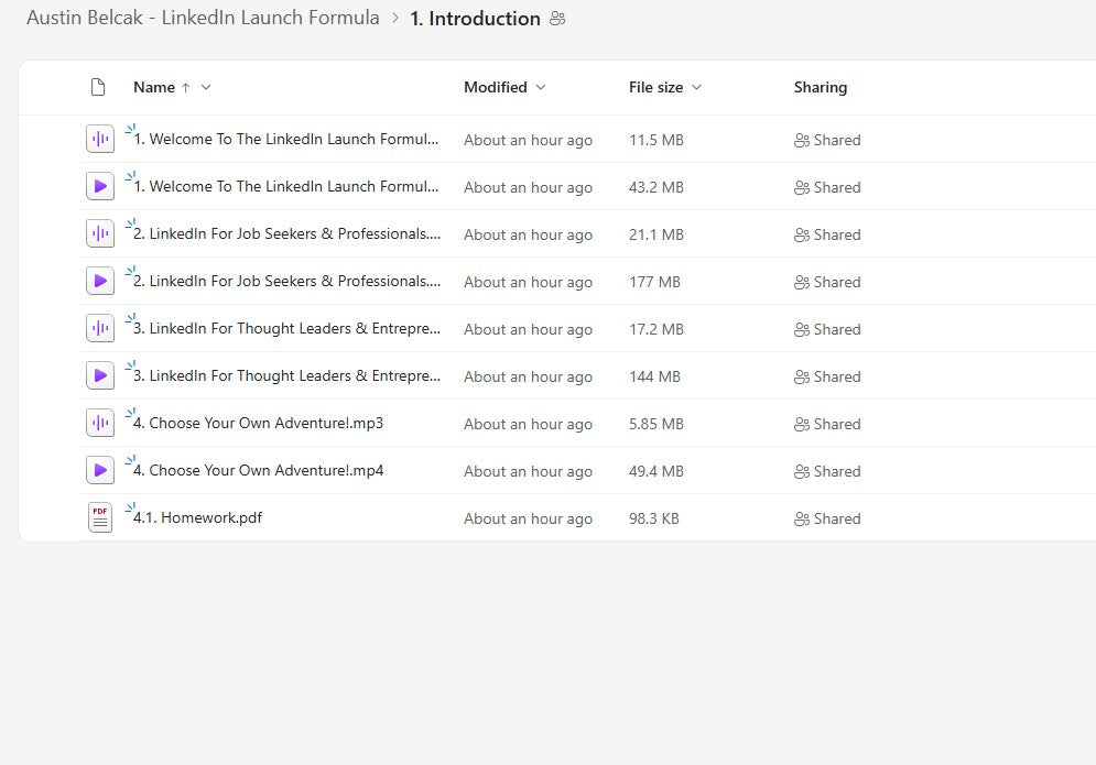 Austin Belcak – LinkedIn Launch Formula Module 1 on mypremiumcourses.com