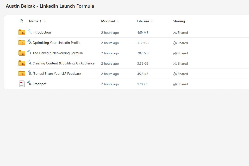Austin Belcak – LinkedIn Launch Formula Modules on mypremiumcourses.com