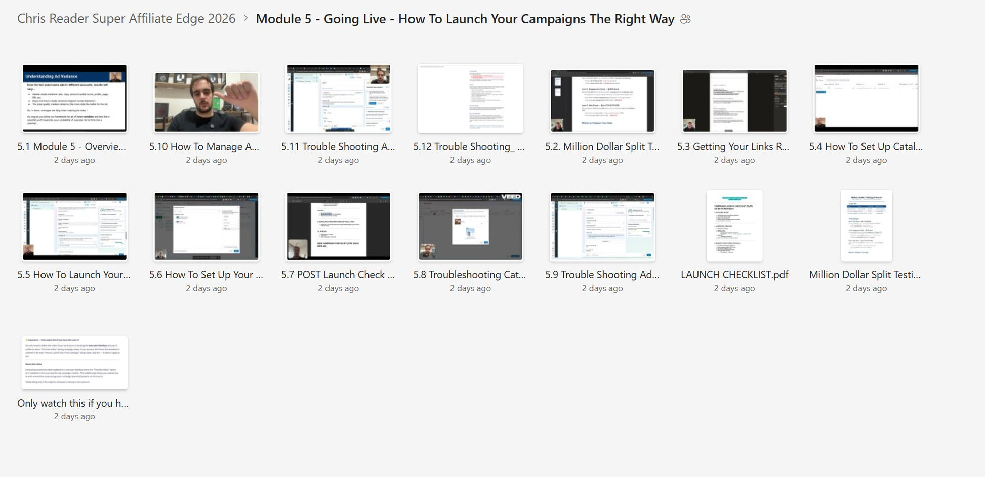 Chris Reader - Super Affiliate Edge 2026 Module 5 on mypremiumcourses.com