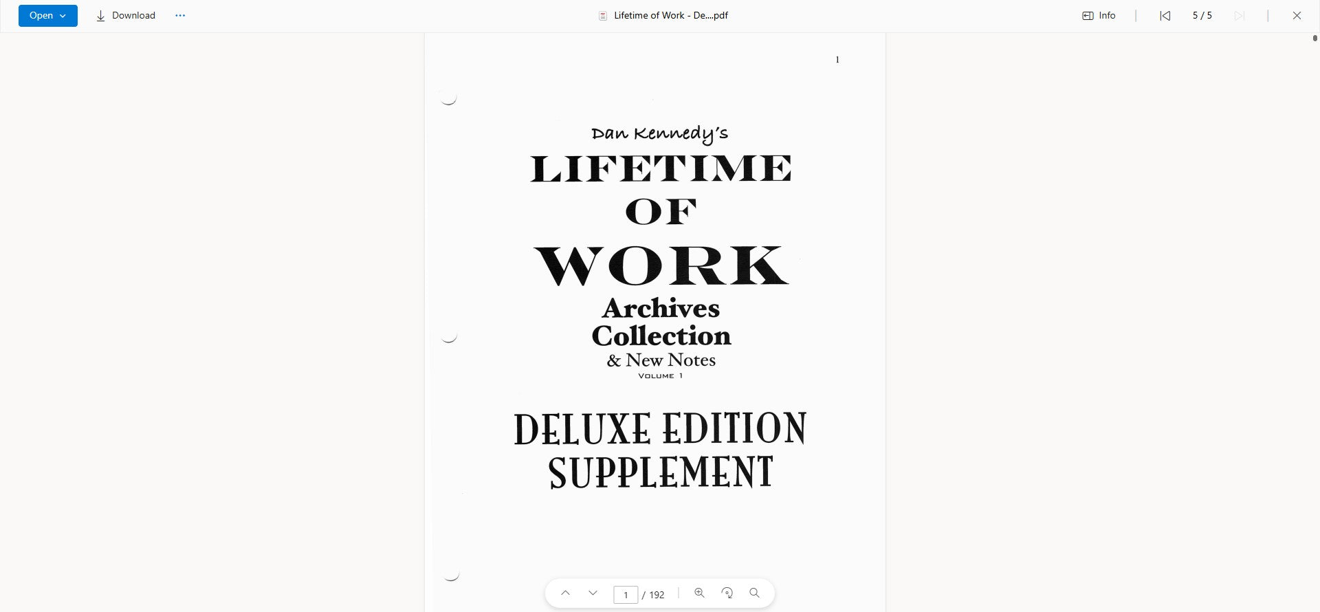 Dan Kennedy - Lifetime of Work File Document on mypremiumcourses.com