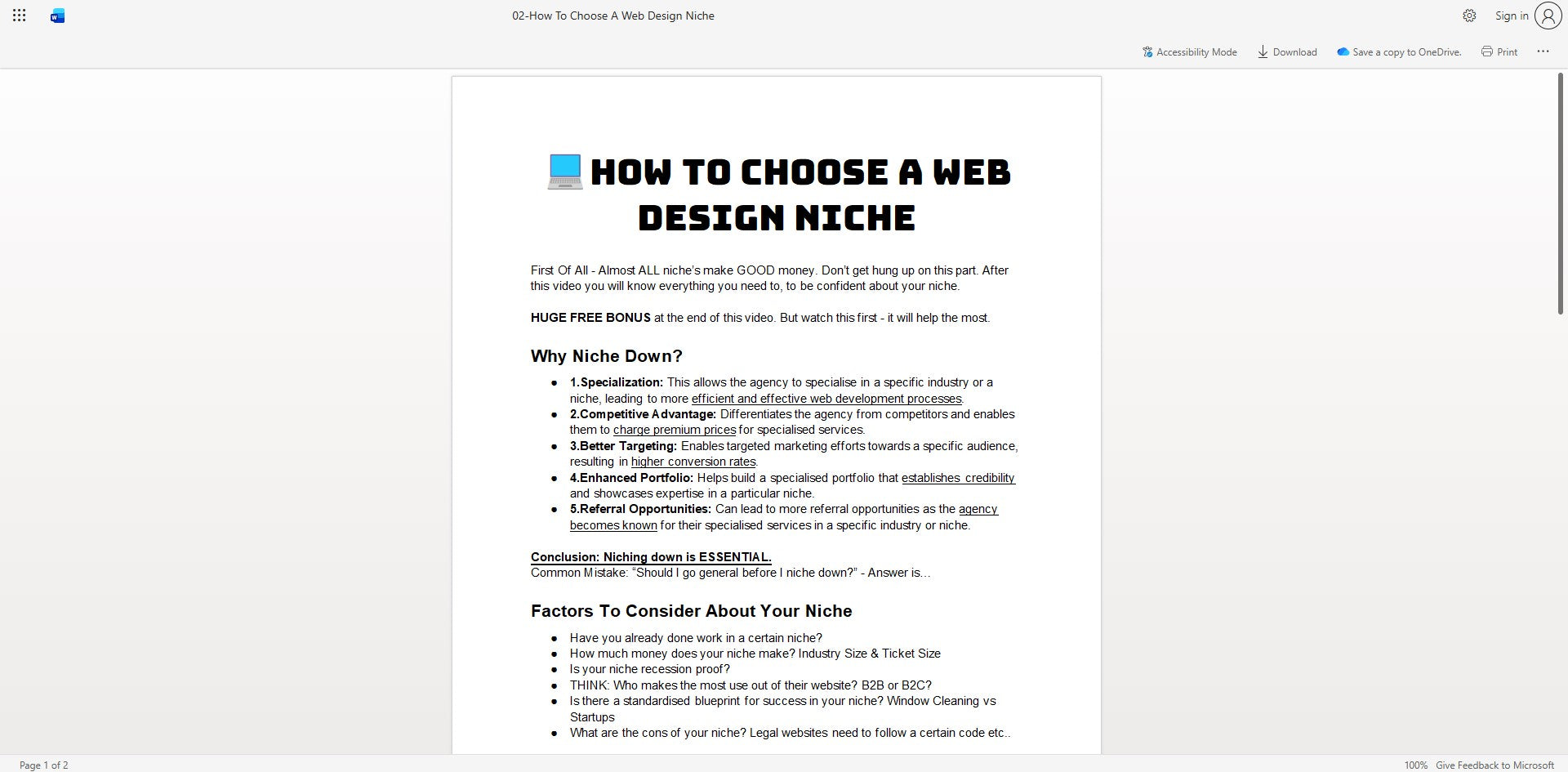 Dean White - Web Agency Blueprint Document File on mypremiumcourses.com