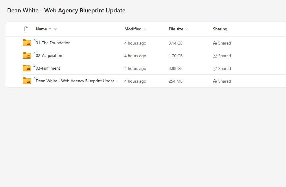Dean White - Web Agency Blueprint Modules on mypremiumcourses.com