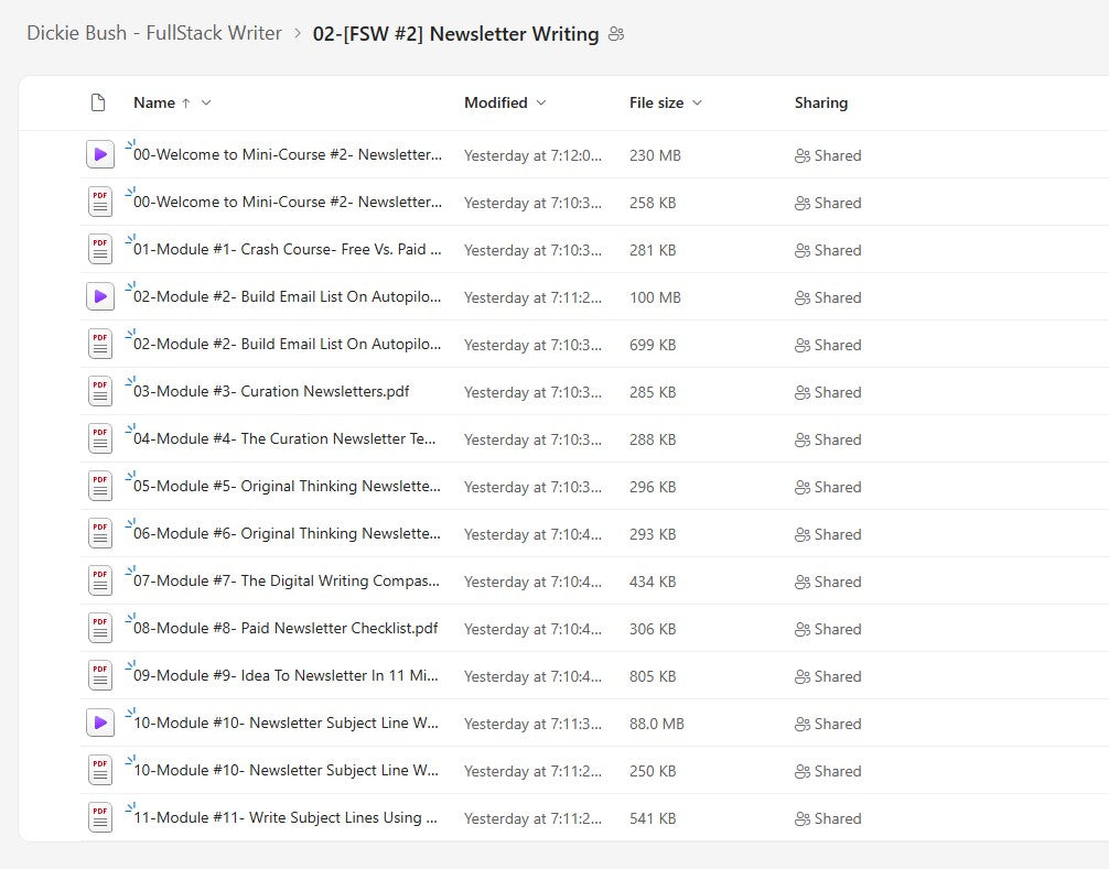 Dickie Bush – Full Stack Writer Module 3 on mypremiumcourses.com