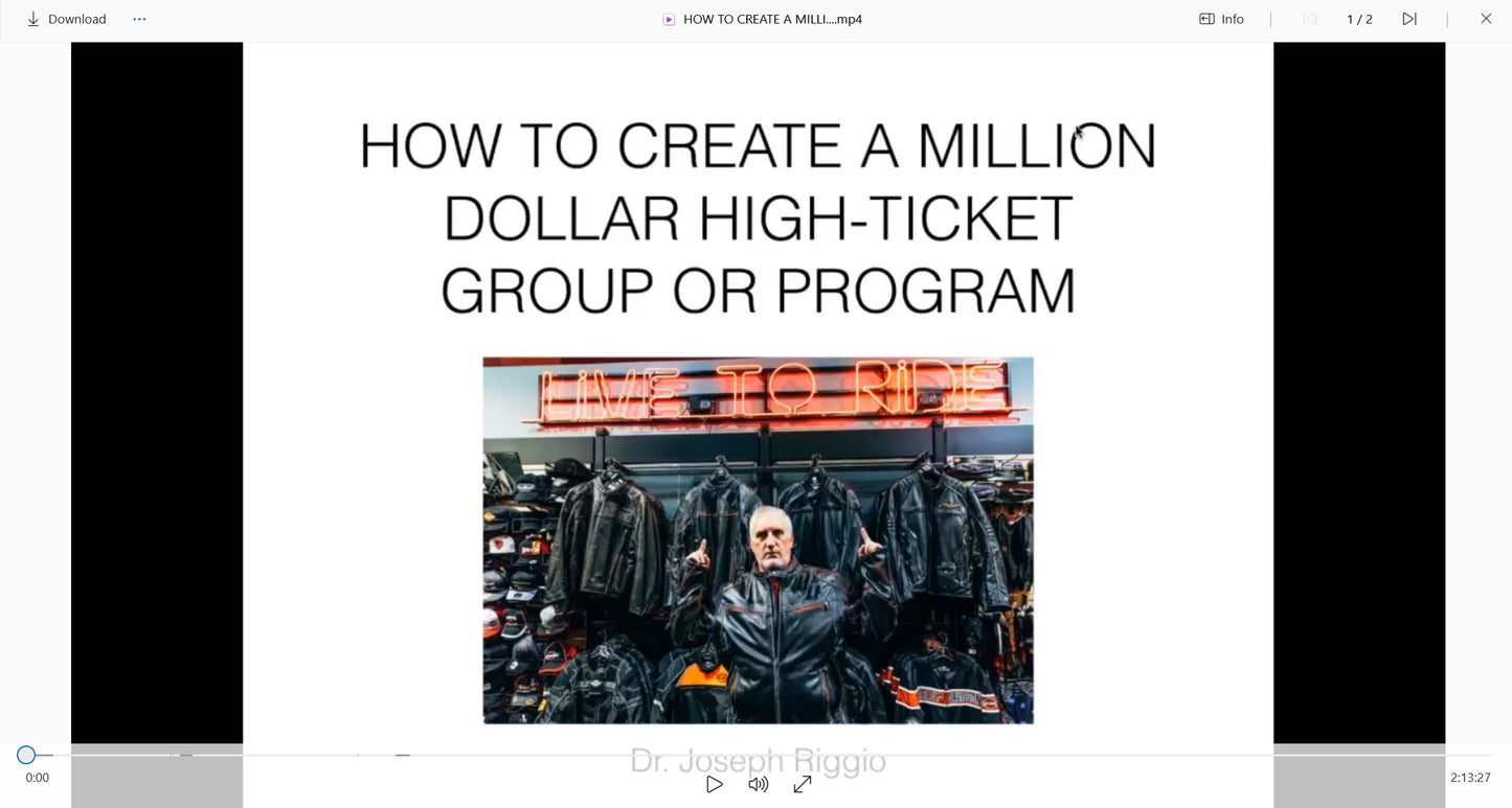 Dr. Joseph Riggio - Million-Dollar High-Ticket Groups & Programs v2.0