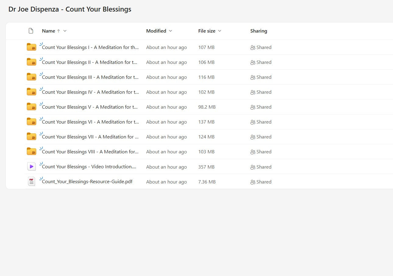 Dr Joe Dispenza - Count Your Blessings: A Guided Practice With the Energy Centers Modules on mypremiumcourses.com
