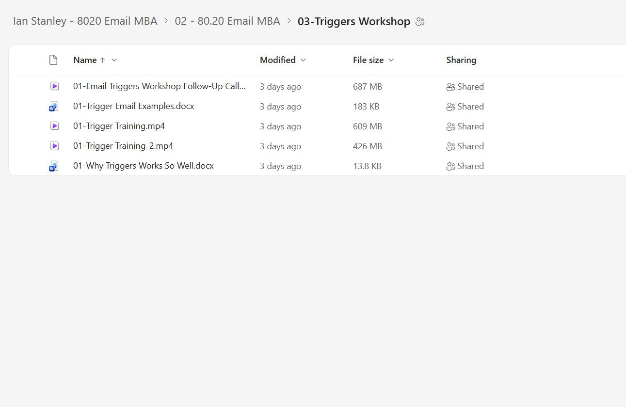 Ian Stanley – 8020 Email MBA LIFETIME UPDATES Module 2.3 on mypremiumcourses.com