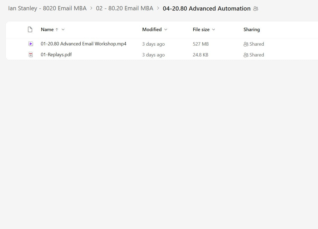 Ian Stanley – 8020 Email MBA LIFETIME UPDATES Module 2.4 on mypremiumcourses.com