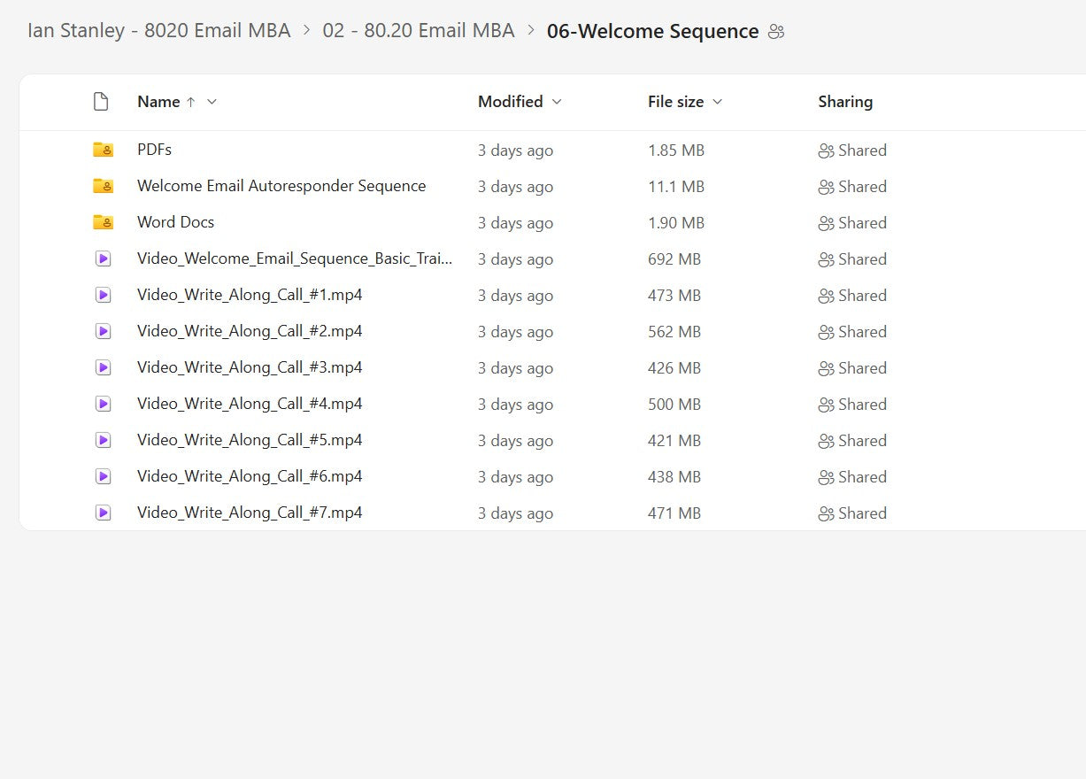 Ian Stanley – 8020 Email MBA LIFETIME UPDATES Module 2.6 on mypremiumcourses.com