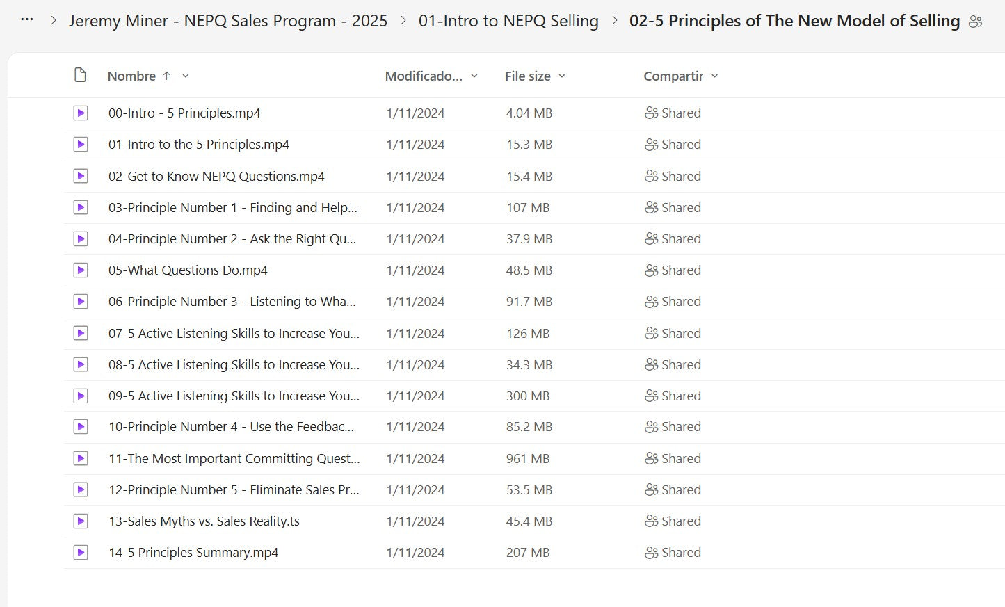Jeremy Miner NEPQ 3.0 Sales Program Module 1.2