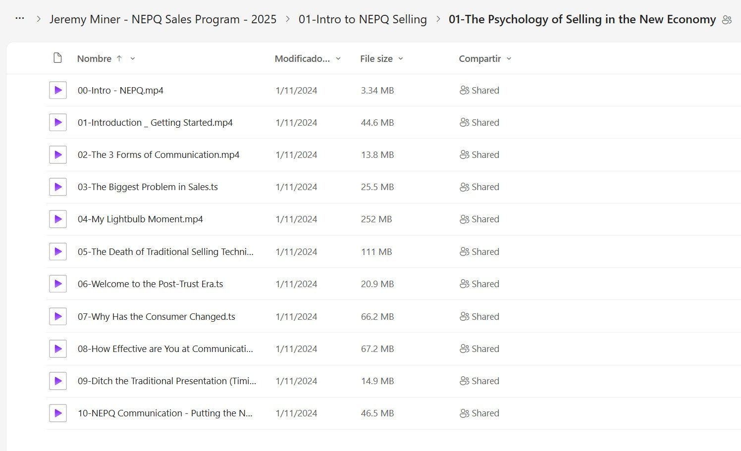 Jeremy Miner NEPQ 3.0 Sales Program Module 1
