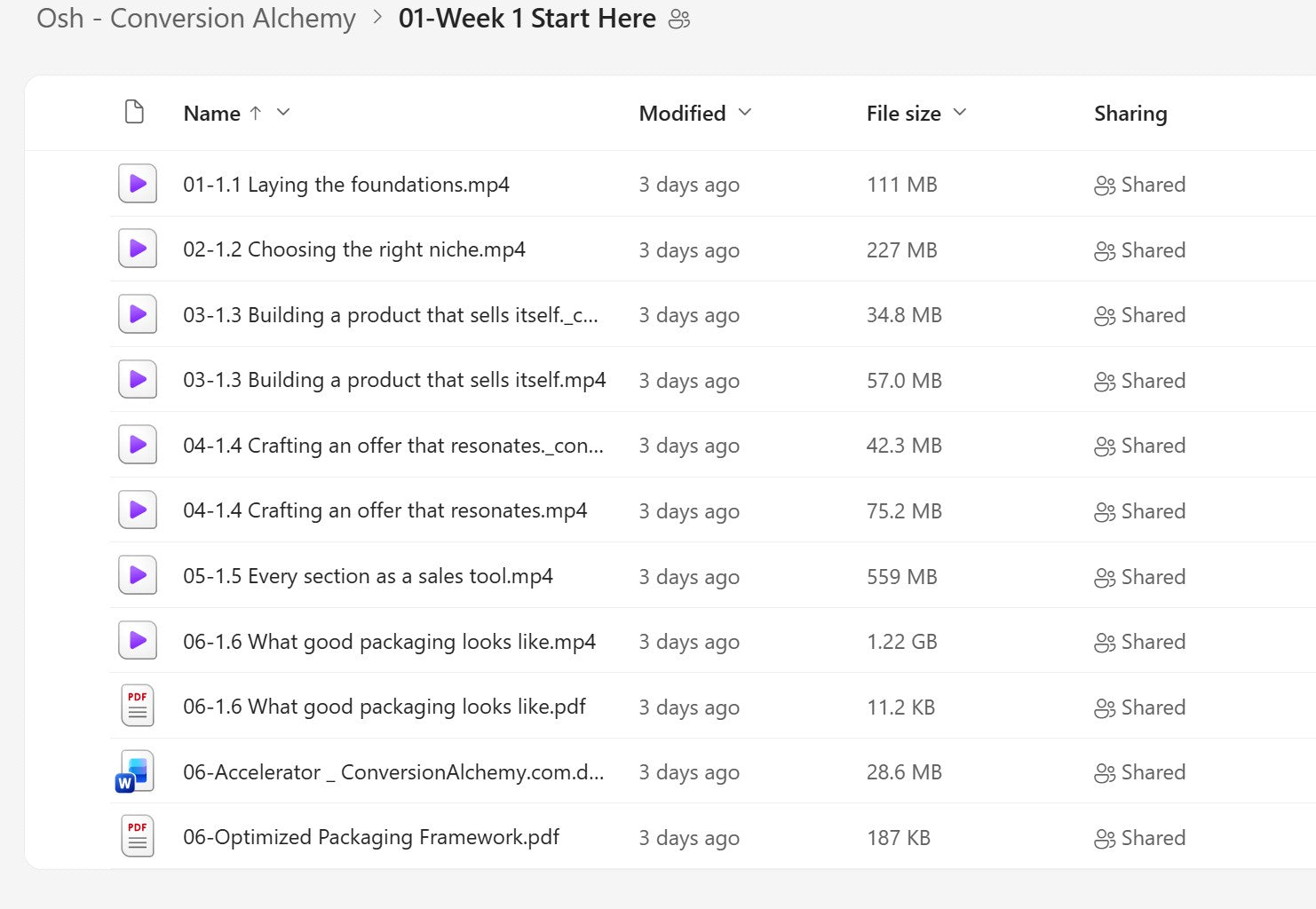 Osh - Conversion Alchemy Module 1 on mypremiumcourses.com