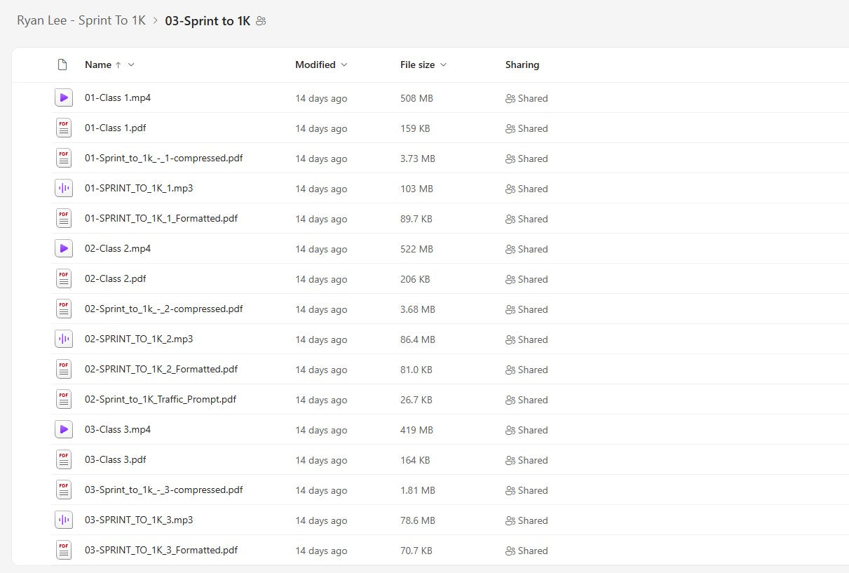 Ryan Lee - Sprint to 1K