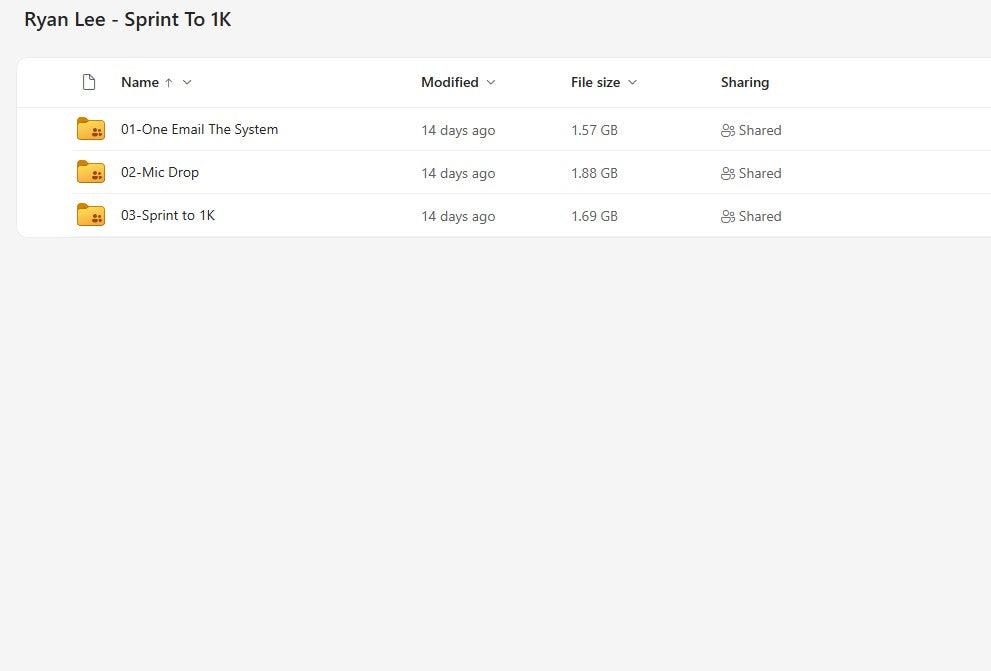 Ryan Lee - Sprint to 1K