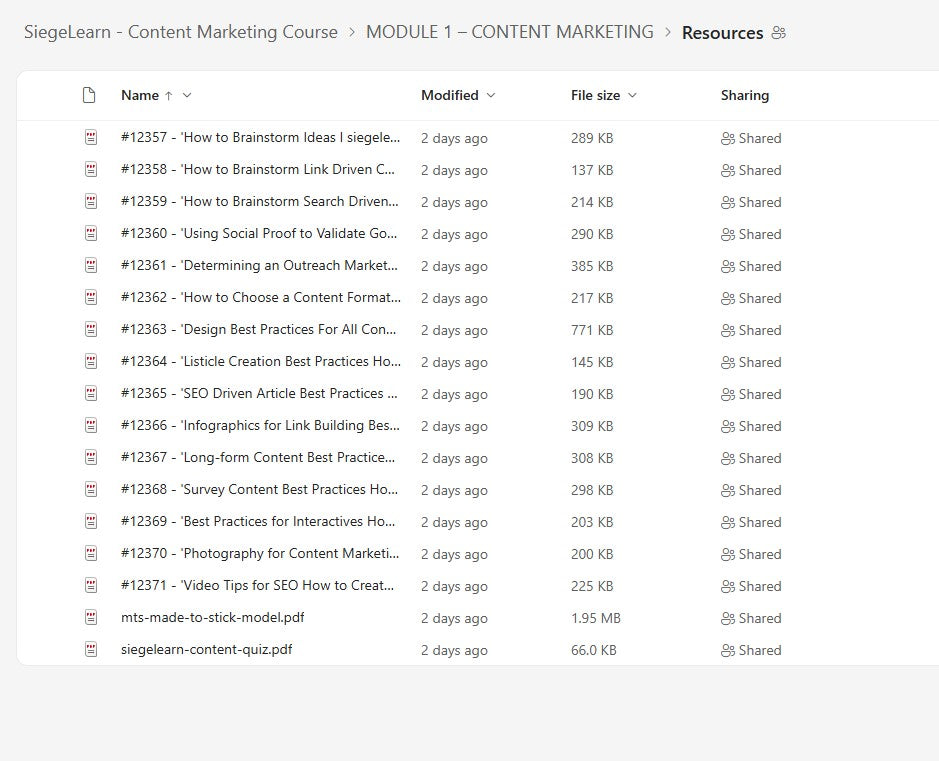 SiegeLearn – Content Marketing Course Module 1.1 on mypremiumcourses.com