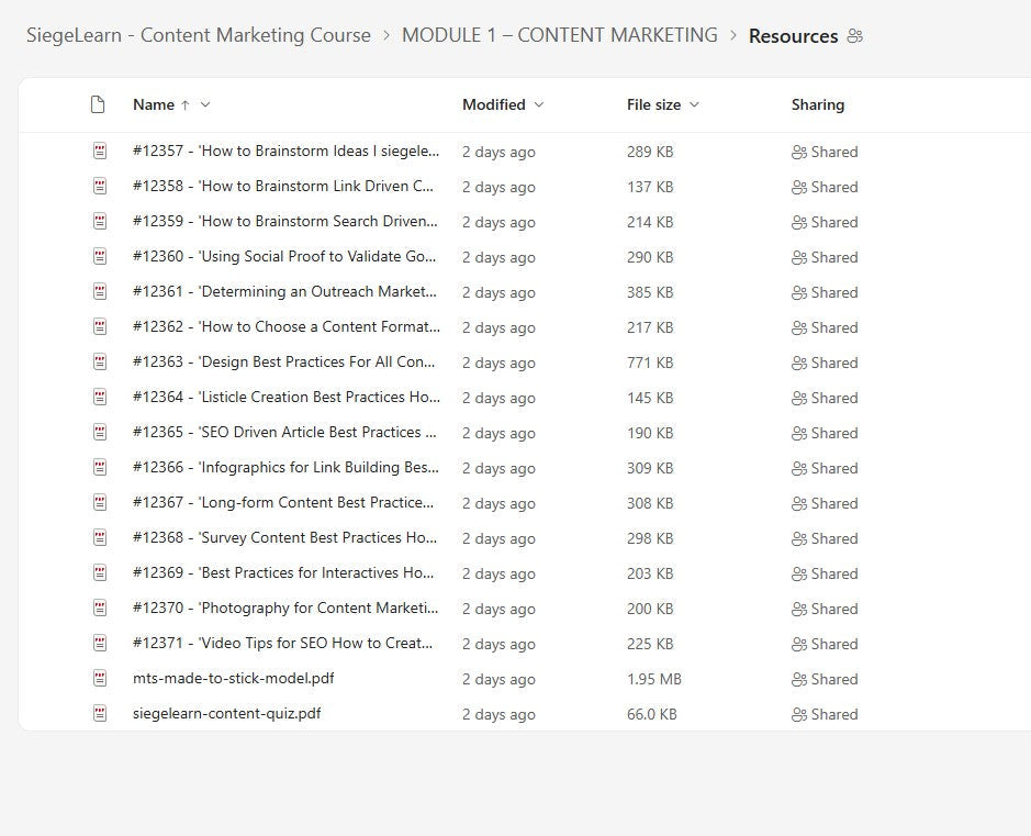 SiegeLearn – Content Marketing Course Module 1.1 on mypremiumcourses.com