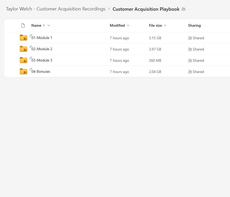 Taylor Welch – Customer Acquisition Recordings Modules on mypremiumcourses.com
